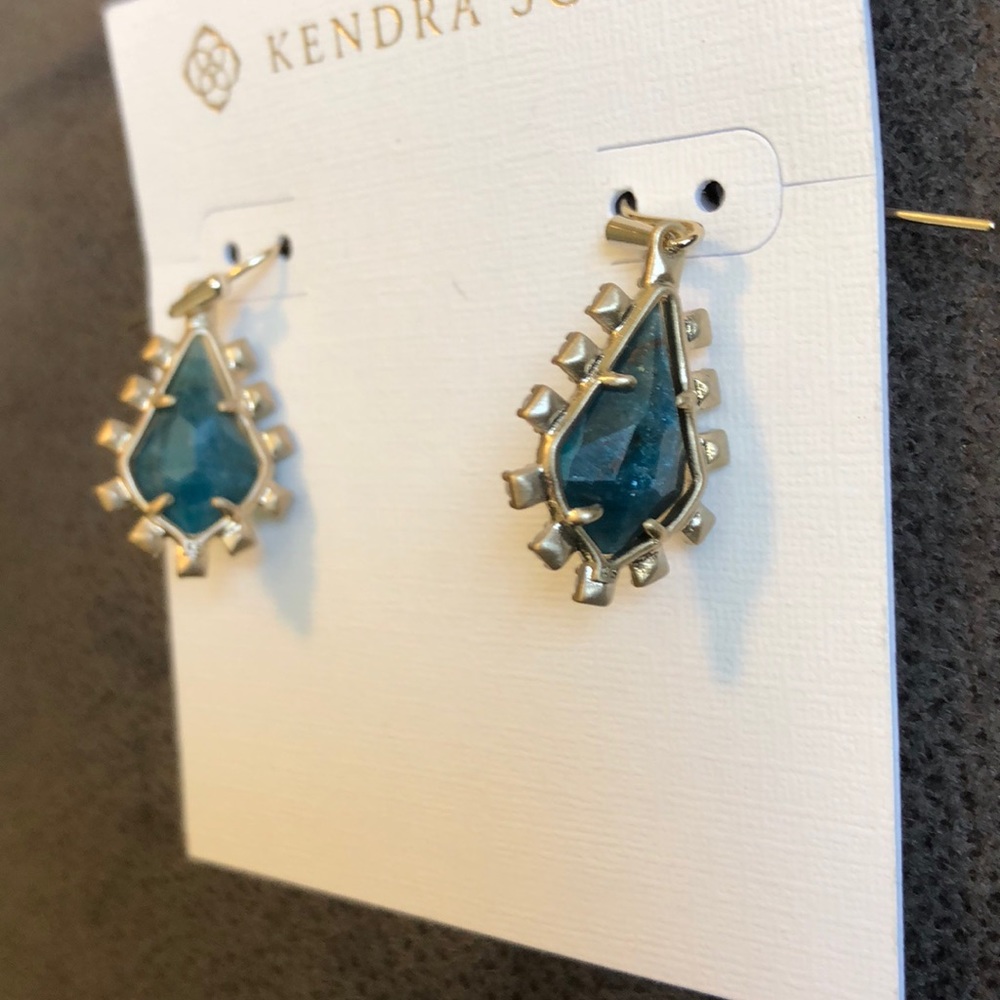 NWT Kendra Scott Aqua Juniper drop earrings - Picture 5 of 6